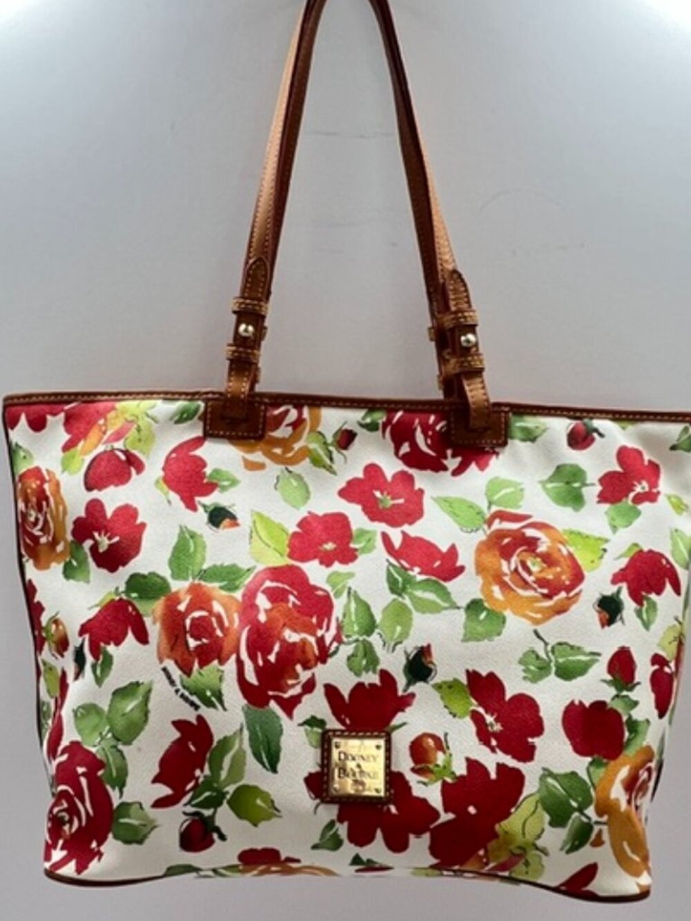 Dooney & Bourke Bloom Leisure Roses Shopper Tote - Rose Garden PVC coated canvas